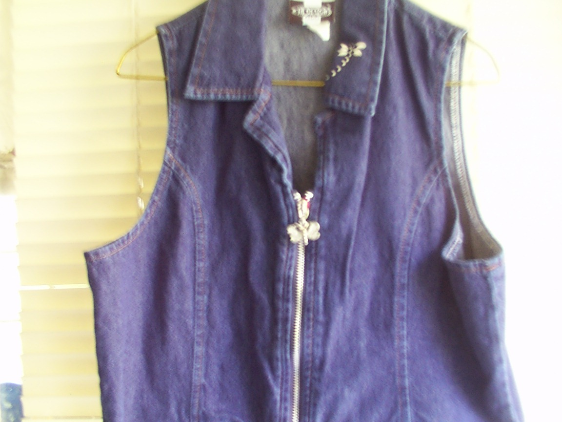 Denim vest with studded dragonfly-size 12