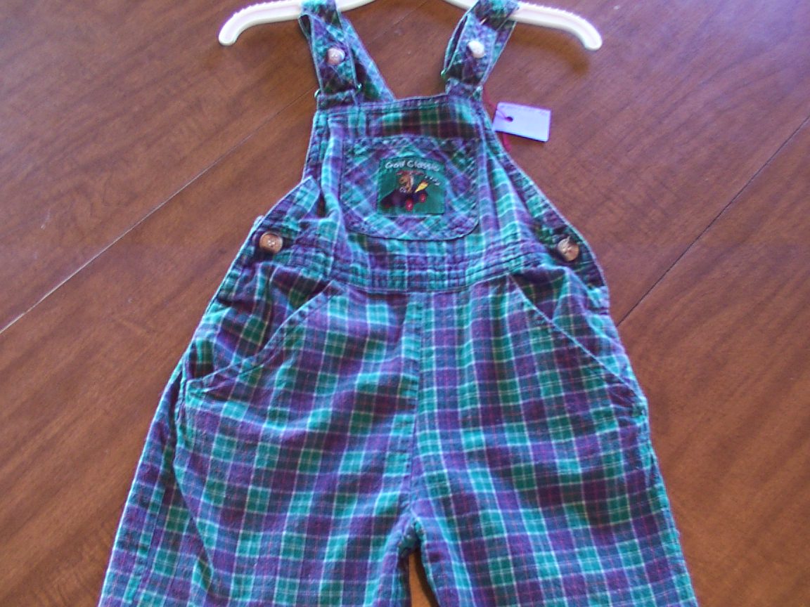 Plaid shortall size 4T