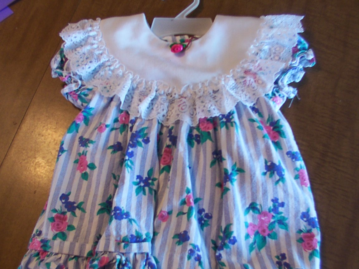 Two piece floral print dress & bloomers-size 18 mo