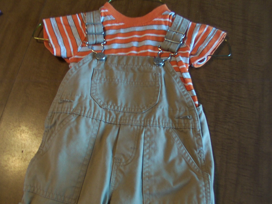 OshKosh overall & stripe top-size 12 months